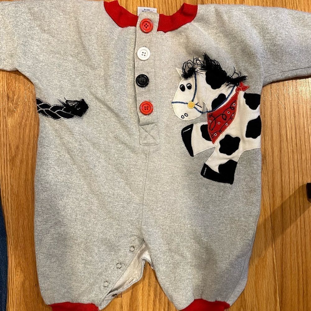 Vintage Popsicle 24mo horse onesie sweatsuit jumper
